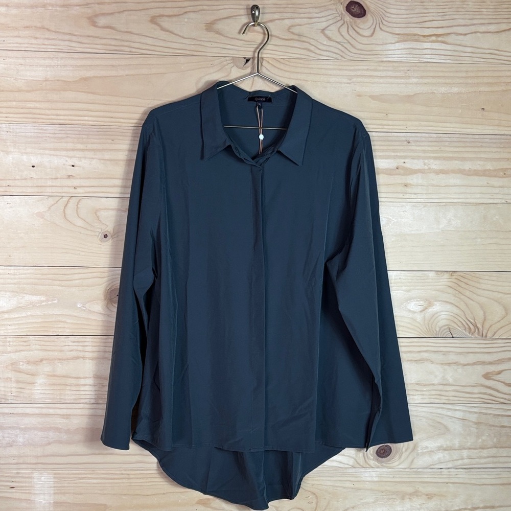 NWT Quince performance tech Olive Button Down‎ Shirt